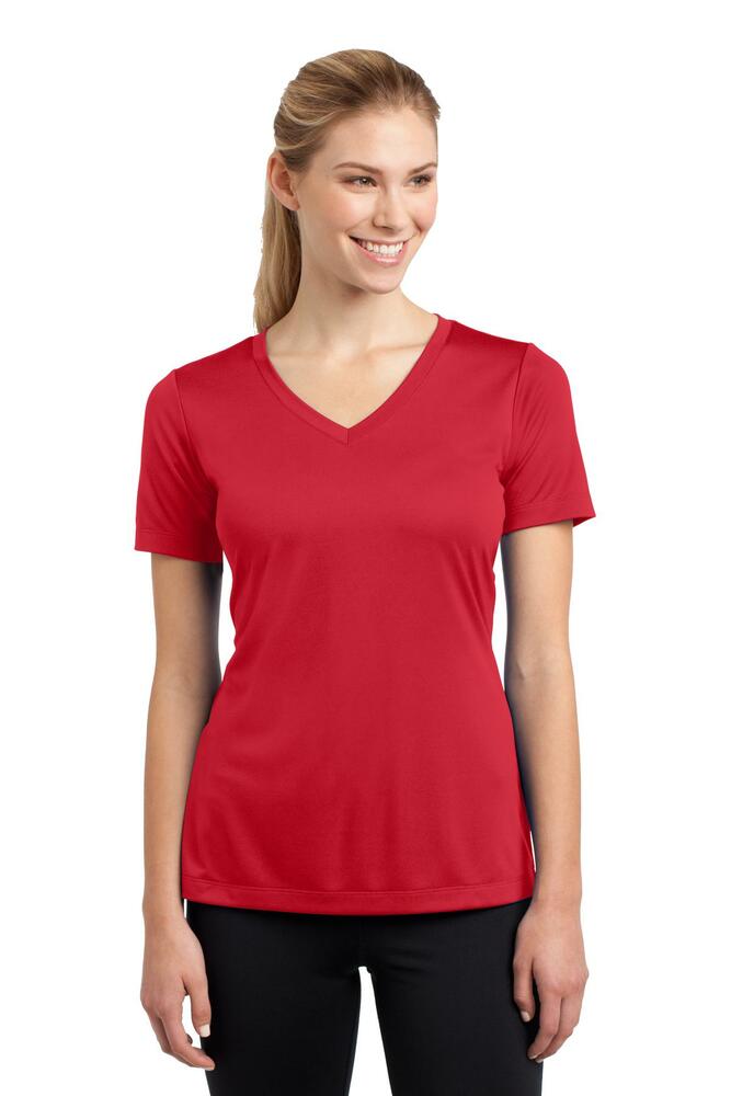 Sport-Tek LST353 Women's PosiCharge ® Competitor™ V-Neck Tee Front Fullsize"