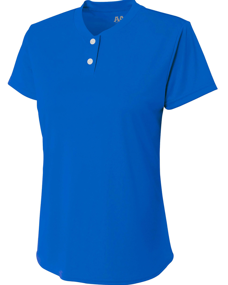 a4 nw3143 ladies' tek 2-button henley shirt Front Fullsize