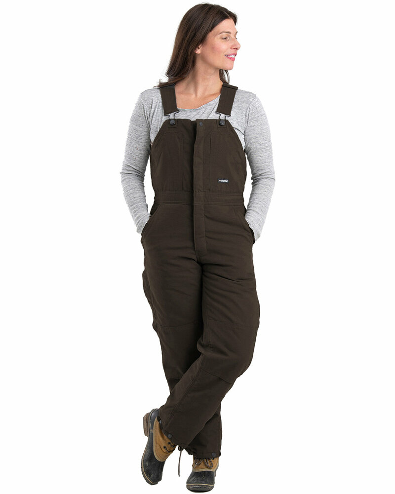 berne wb515 ladies' softstone duck insulated bib overall Front Fullsize