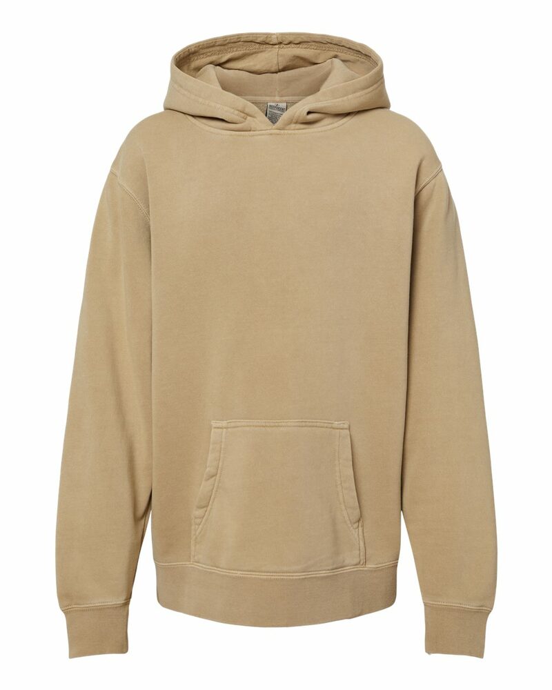 independent trading co. prm1500y youth midweight pigment-dyed hooded sweatshirt Front Fullsize