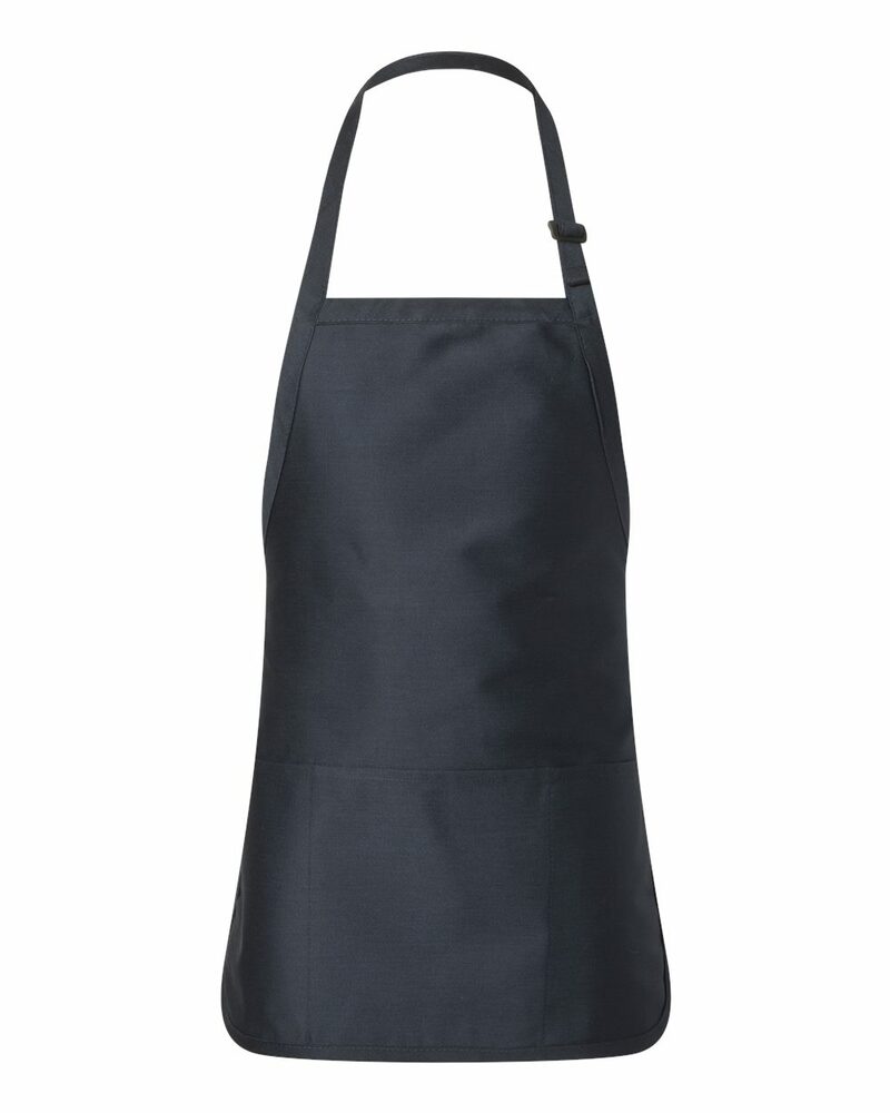 q-tees q4250 full-length apron with pouch pocket Front Fullsize