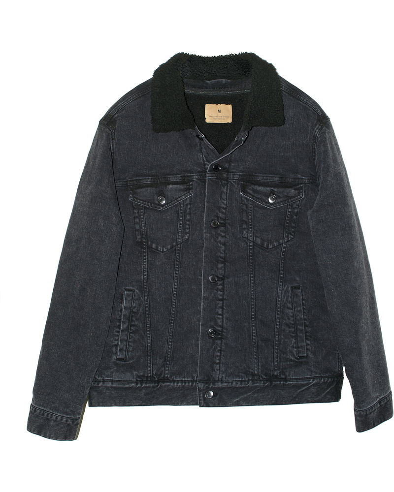 threadfast apparel 372j unisex sherpa-lined denim jacket Front Fullsize