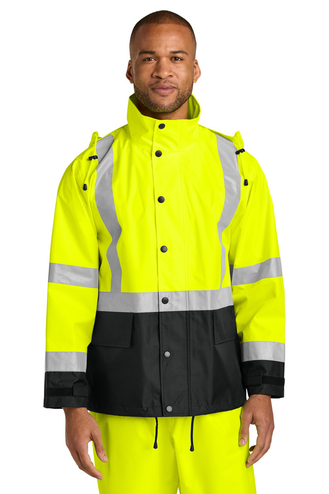 CornerStone CSJ504 ANSI 107 Class 3 Rain Jacket Front Fullsize"