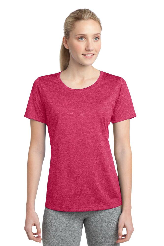 sport-tek lst360 ladies heather contender ™ scoop neck tee Front Fullsize