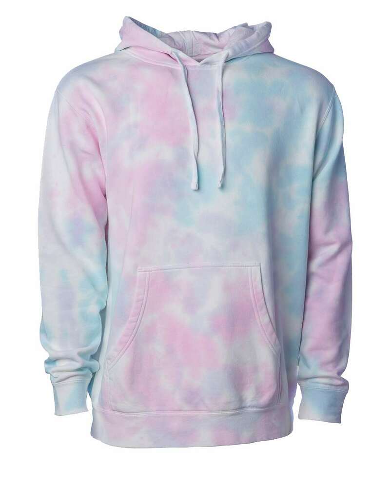 independent trading co. prm4500td unisex midweight tie-dyed hooded sweatshirt Front Fullsize