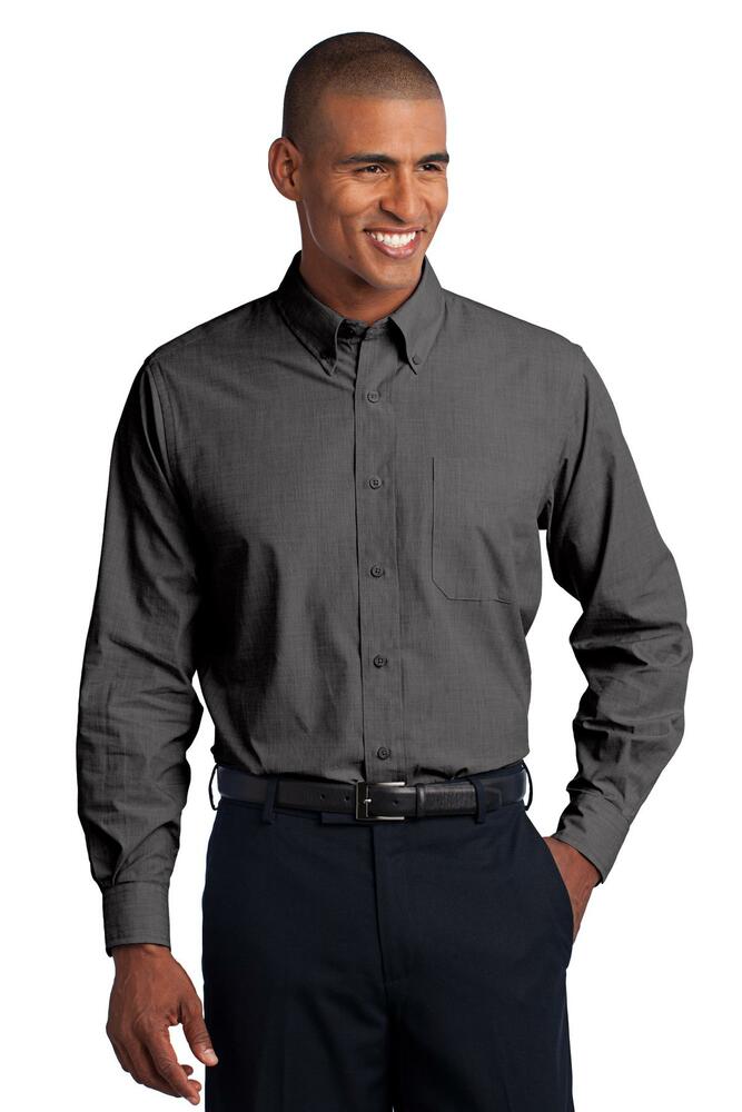 port authority tls640 tall crosshatch easy care shirt Front Fullsize