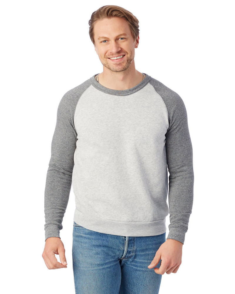 alternative aa3202 champ colorblock eco ™ -fleece sweatshirt Front Fullsize