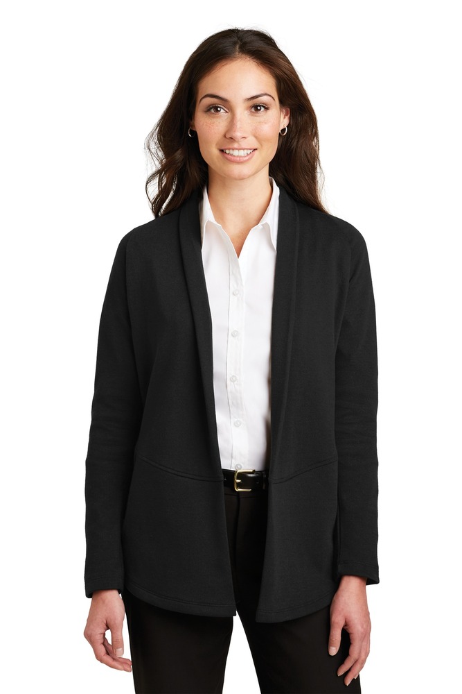 port authority l807 ladies interlock cardigan Front Fullsize