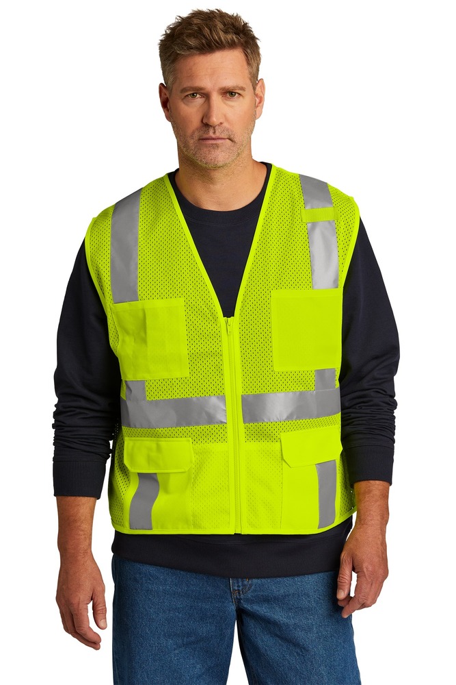 cornerstone csv104 ansi 107 class 2 mesh six-pocket zippered vest Front Fullsize