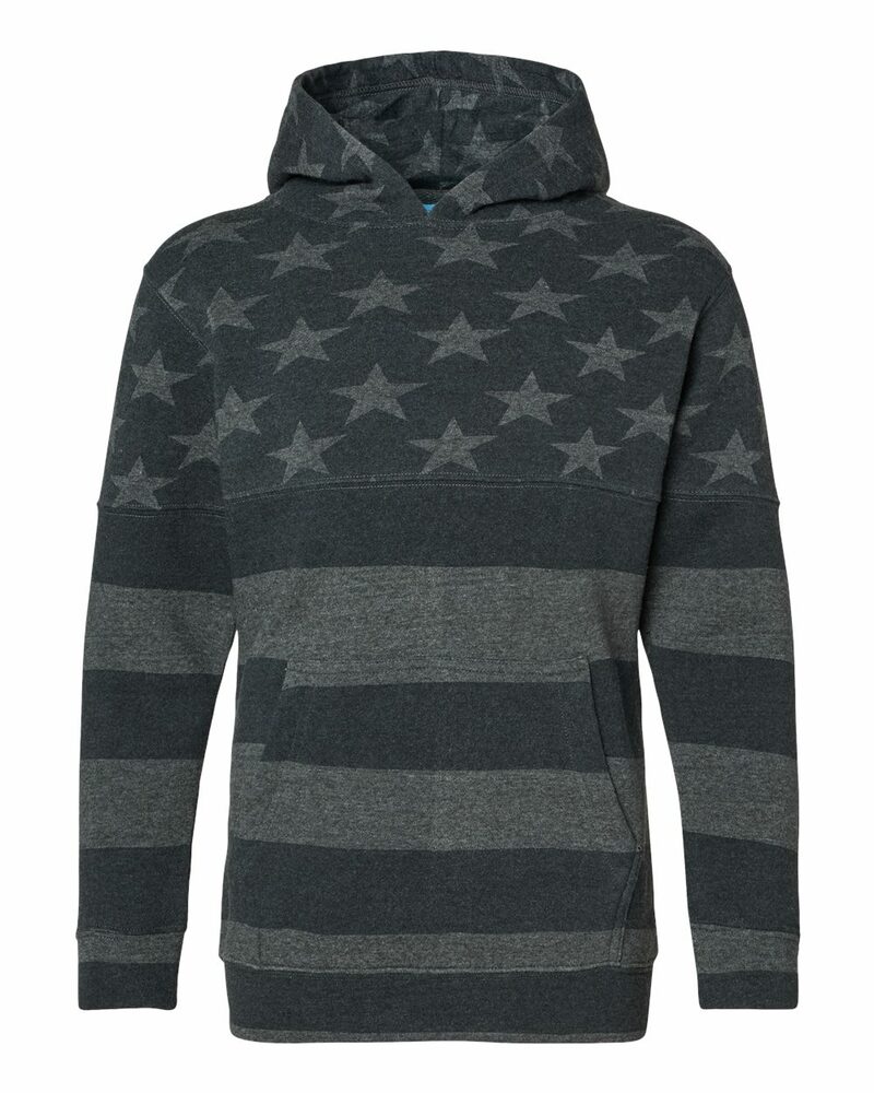 j america 8880ja youth triblend pullover hooded sweatshirt Front Fullsize