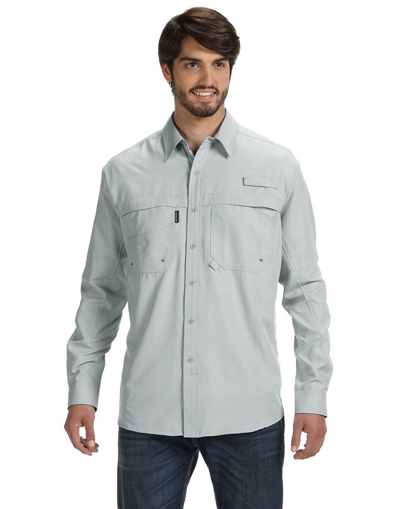 dri duck dd4405 men's 100% polyester long-sleeve fishing shirt Front Fullsize