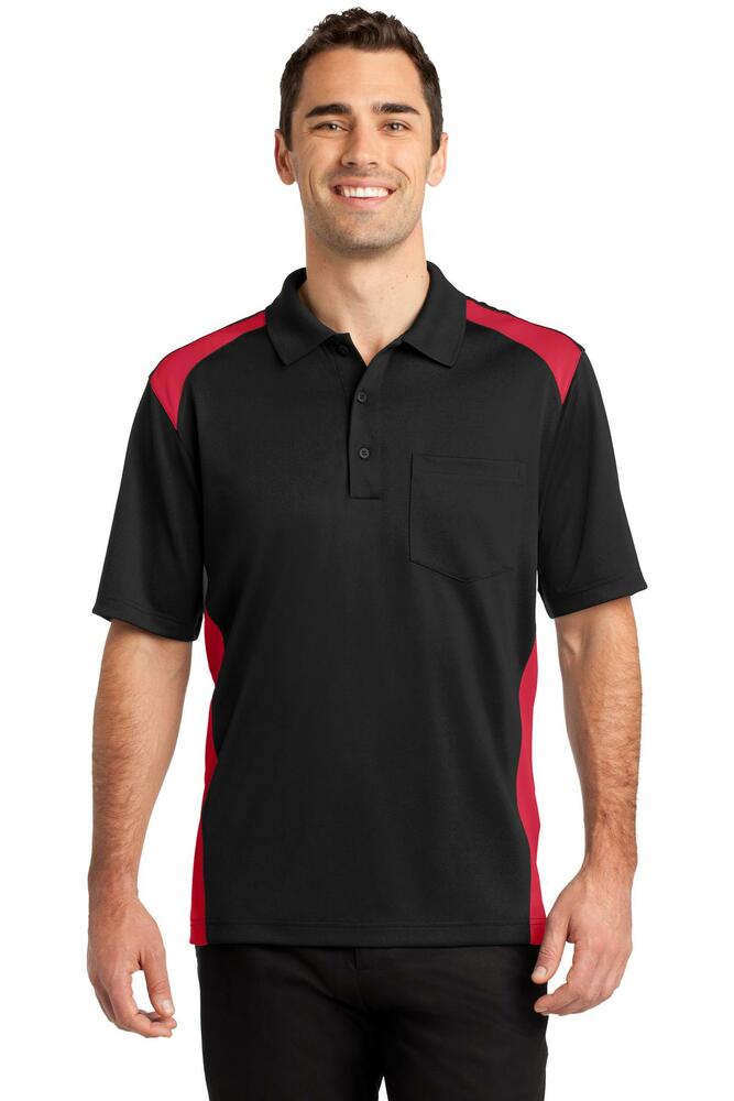 CornerStone CS416 Select Snag-Proof Two Way Colorblock Pocket Polo Front Fullsize"