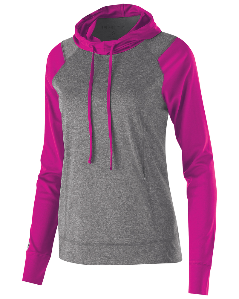 holloway 222739 ladies' dry-excel™ echo performance polyester knit training hoodie Front Fullsize