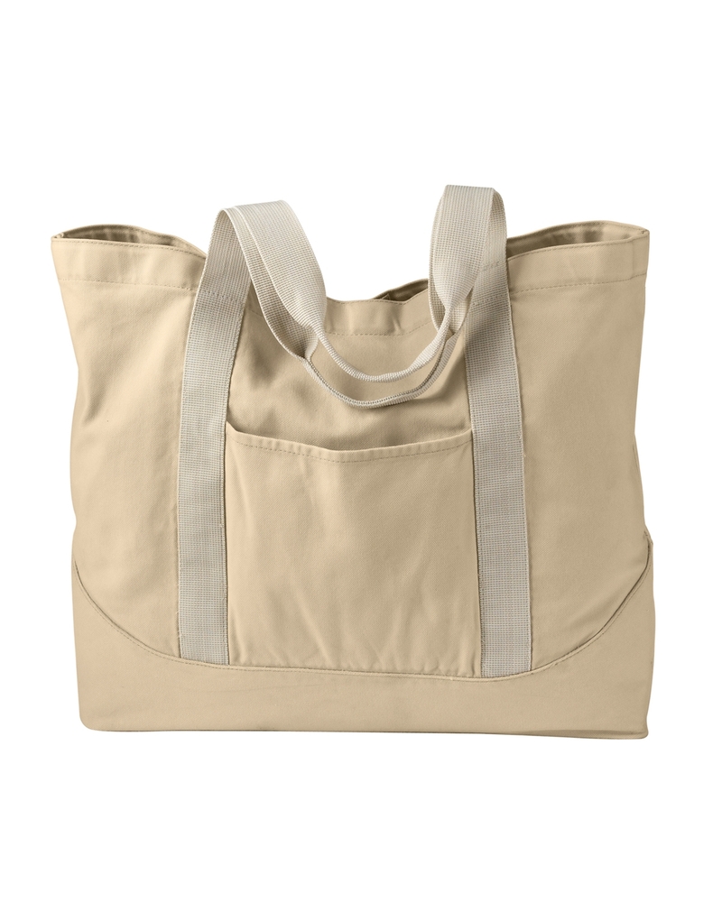 Authentic Pigment 1904 Pigment-Dyed Large Canvas Tote Front Fullsize"