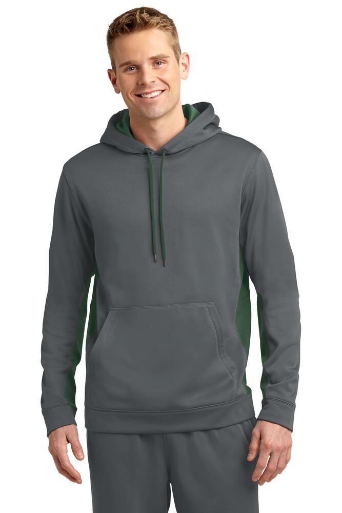 Sport-Tek ST235 Sport-Wick ® Fleece Colorblock Hooded Pullover Front Fullsize"