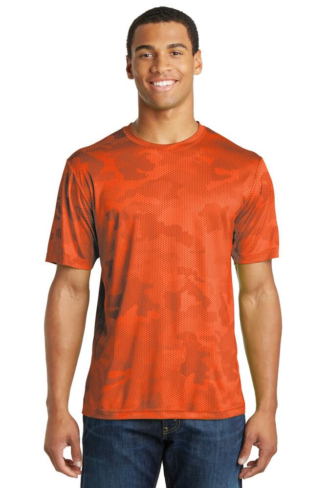 sport-tek st370 camohex tee Front Fullsize