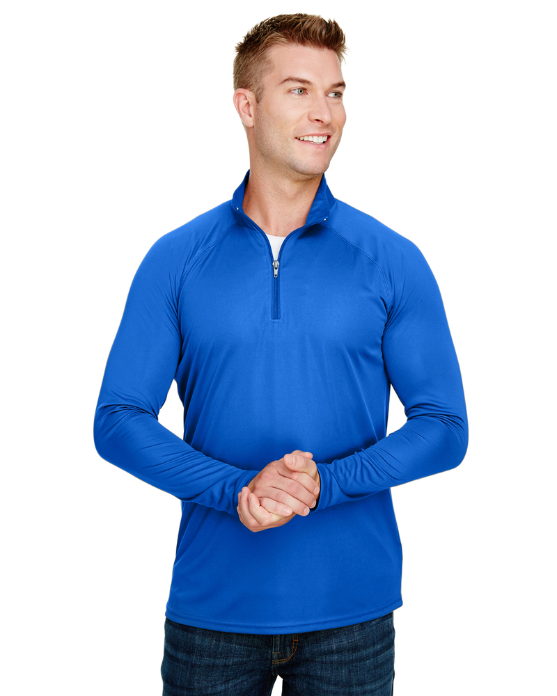 a4 n4268 adult daily polyester 1/4 zip Front Fullsize