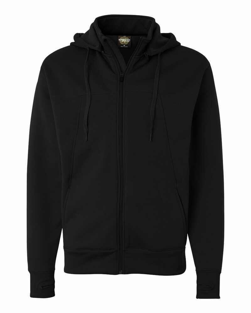independent trading co. exp80ptz poly-tech full-zip hooded sweatshirt Front Fullsize