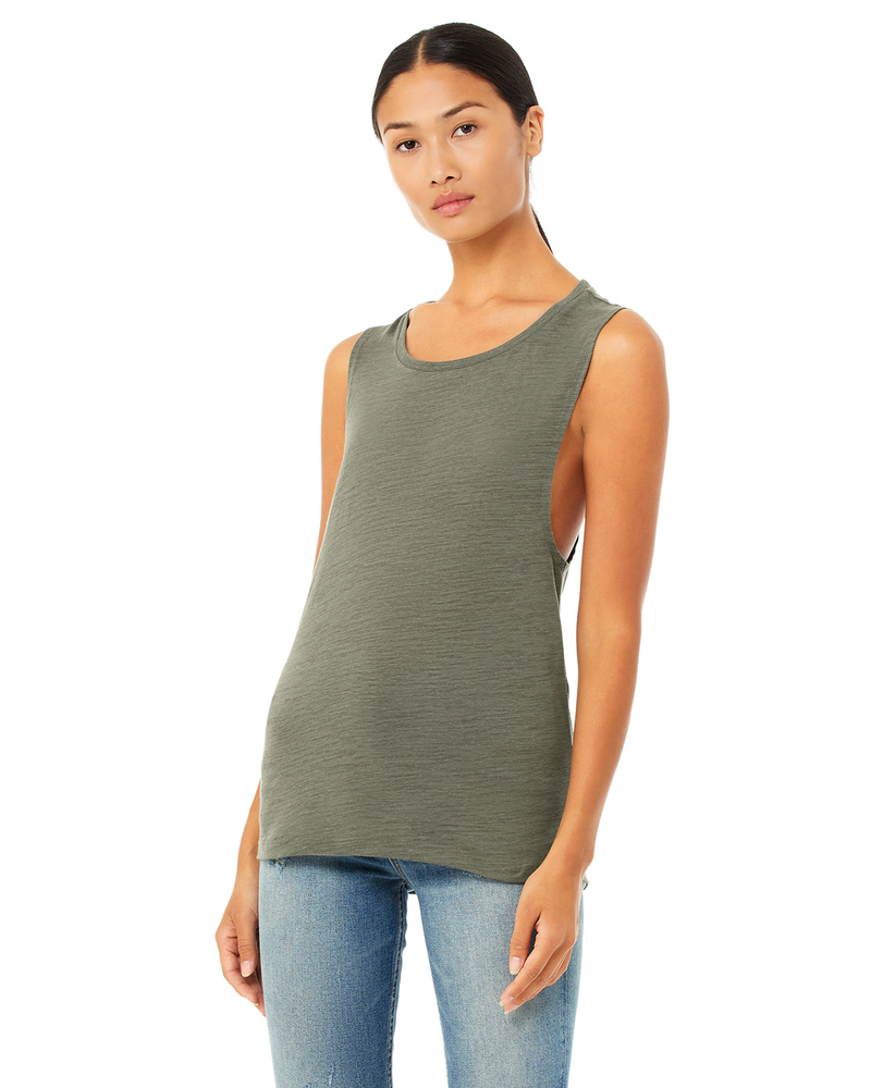 Bella + Canvas B8803 Women's Flowy Scoop Muscle Tank Front Fullsize"