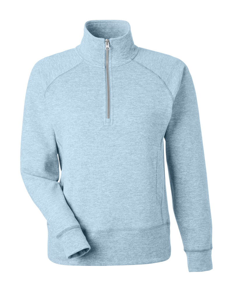 j america 8743ja ladies' electric fleece quarter-zip Front Fullsize