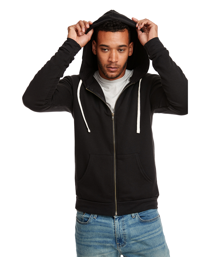 next level 9602 unisex beach fleece full-zip hoodie Front Fullsize