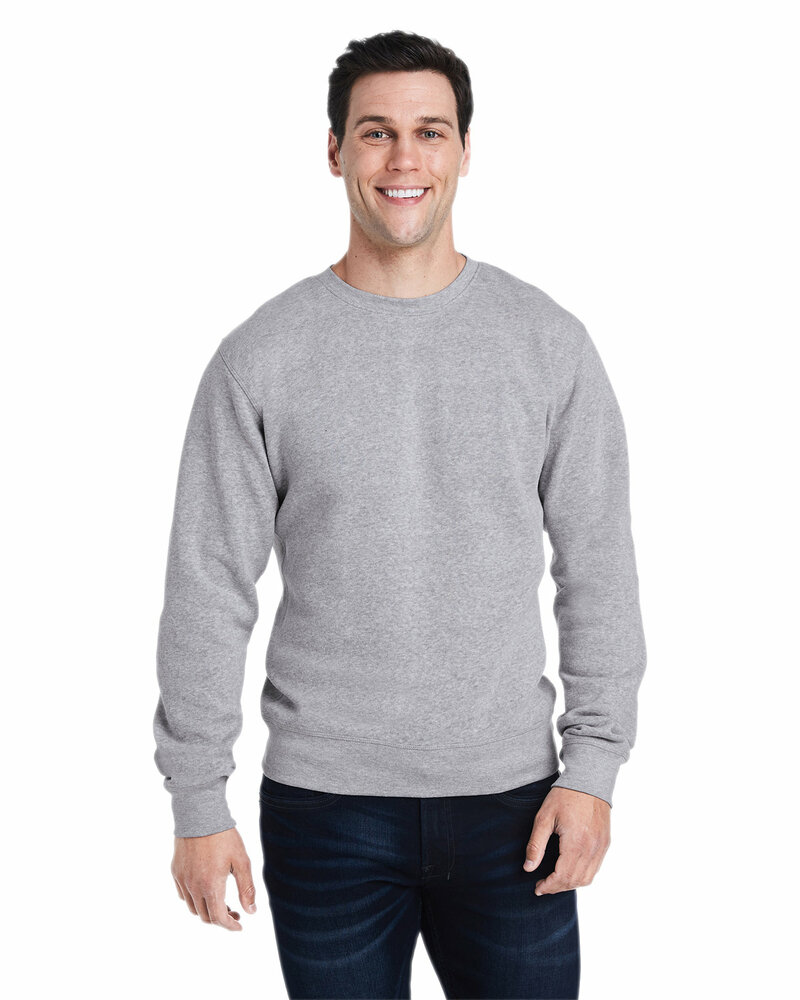 j america 8870ja adult triblend crewneck sweatshirt Front Fullsize