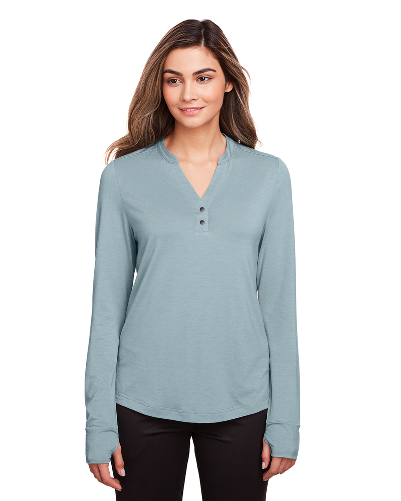 north end ne400w ladies' jaq snap-up stretch performance pullover Front Fullsize