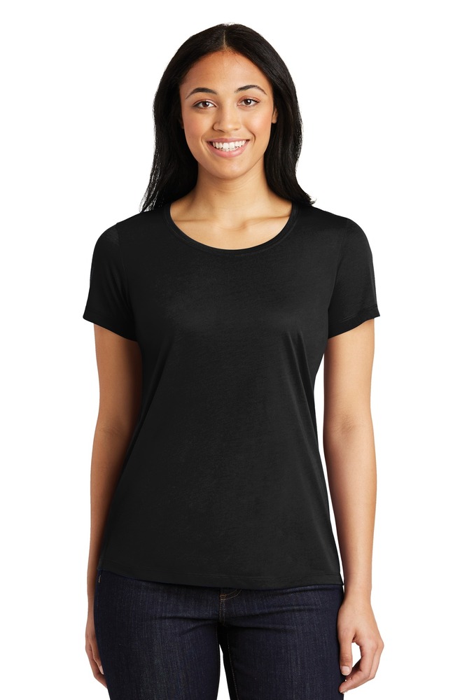 sport-tek lst450 ladies posicharge ® competitor ™ cotton touch ™ scoop neck tee Front Fullsize