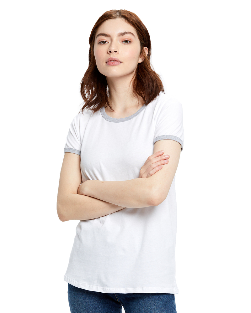 us blanks us609 ladies' classic ringer t-shirt Front Fullsize