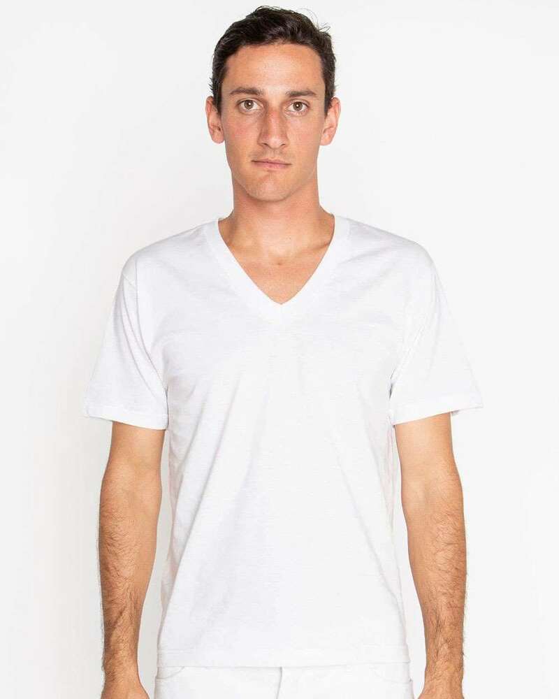 los angeles apparel 24056 usa-made fine jersey v-neck t-shirt Front Fullsize