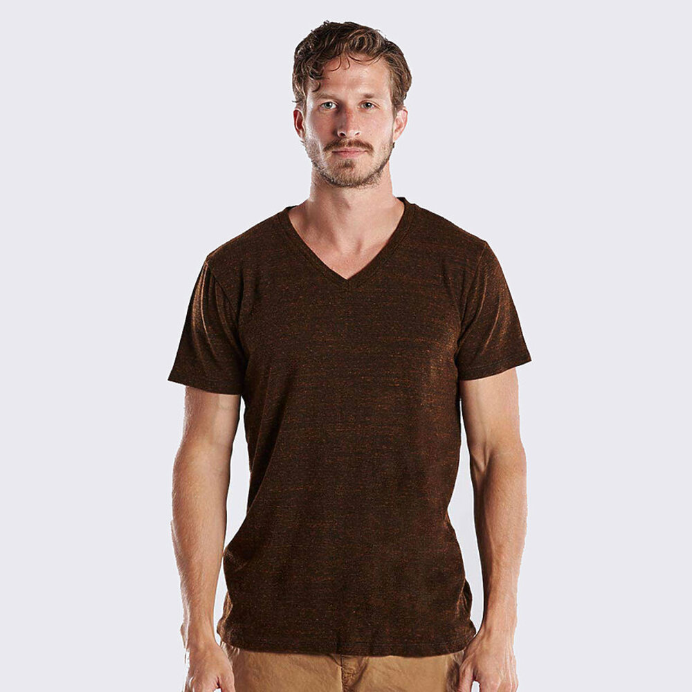US Blanks US2228O Men's 5.2 oz. Short-Sleeve Triblend Layer-Dyed V-Neck Front Fullsize"