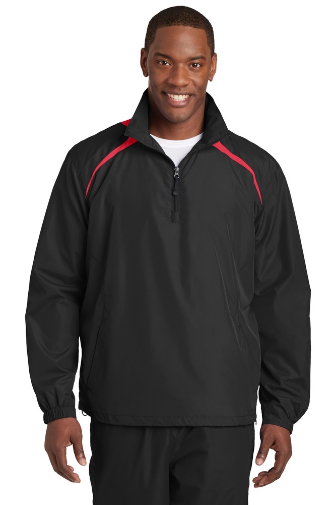sport-tek jst75 1/2-zip wind shirt Front Fullsize