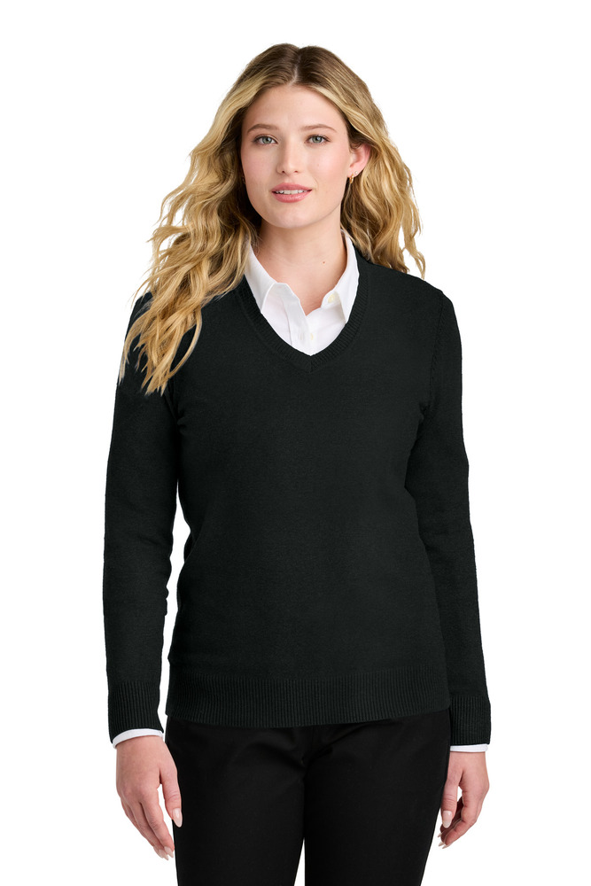 Port Authority LSW2850 Women's Easy Care V-Neck Sweater Front Fullsize"