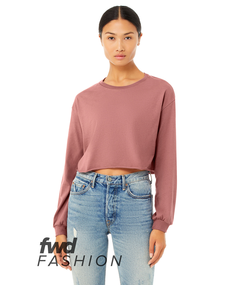 Bella + Canvas 6501B FWD Fashion Ladies' Cropped Long-Sleeve T-Shirt Front Fullsize"