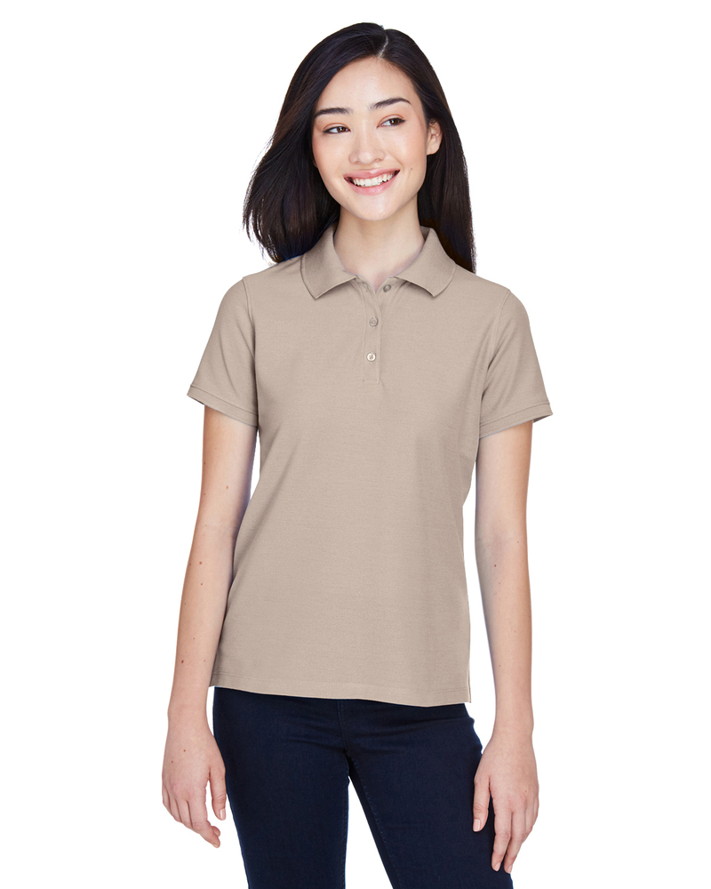 harriton m280w ladies' 5 oz. blend-tek polo Front Fullsize