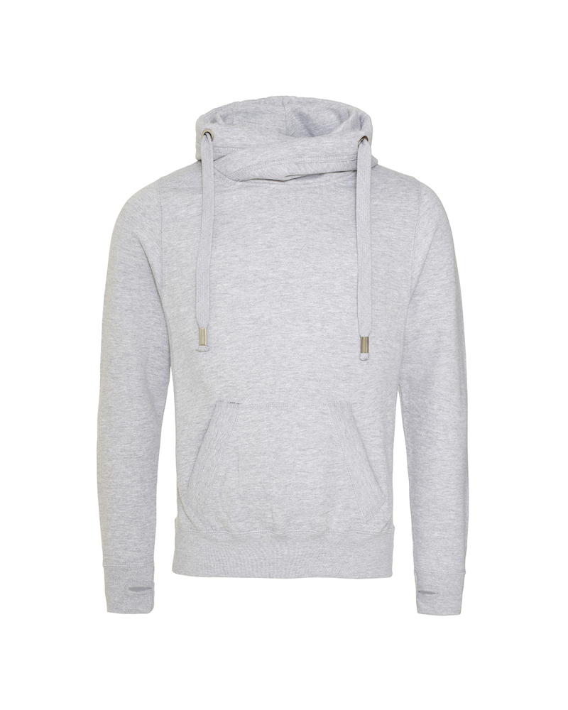 Just Hoods By AWDis JHA021 Men's 80/20 Heavyweight Cross Over Neck Hooded Sweatshirt Front Fullsize"