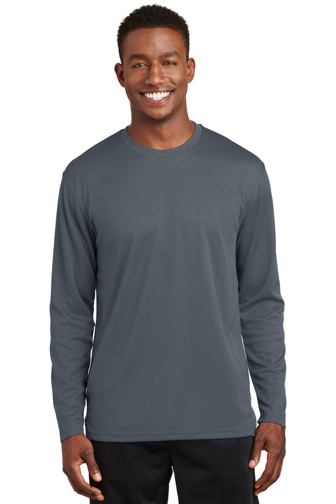 sport-tek k368 dri-mesh ® long sleeve t-shirt Front Fullsize