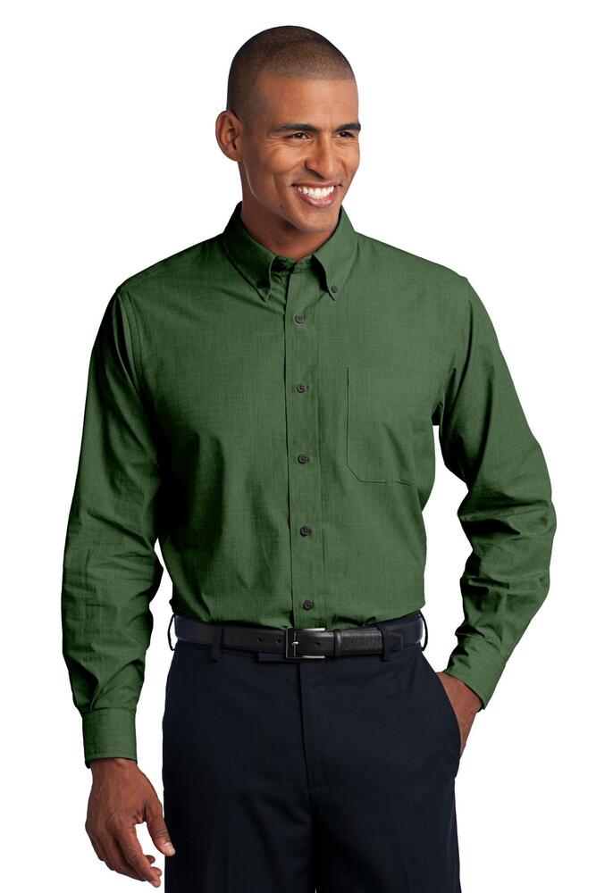 Port Authority TLS640 Tall Crosshatch Easy Care Shirt Front Fullsize"
