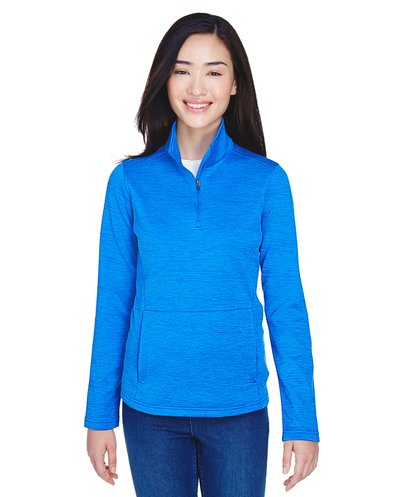 devon & jones dg798w ladies' newbury mélange fleece quarter-zip Front Fullsize