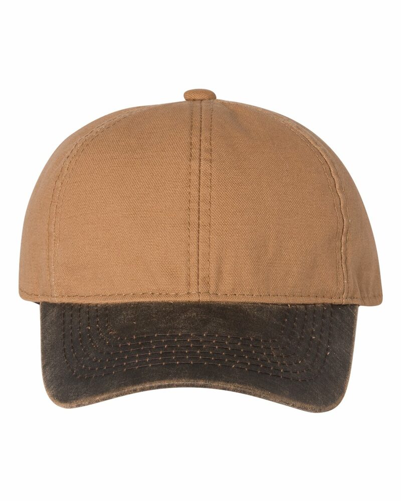 outdoor cap hpk100 weathered canvas crown with contrast-color visor cap Front Fullsize