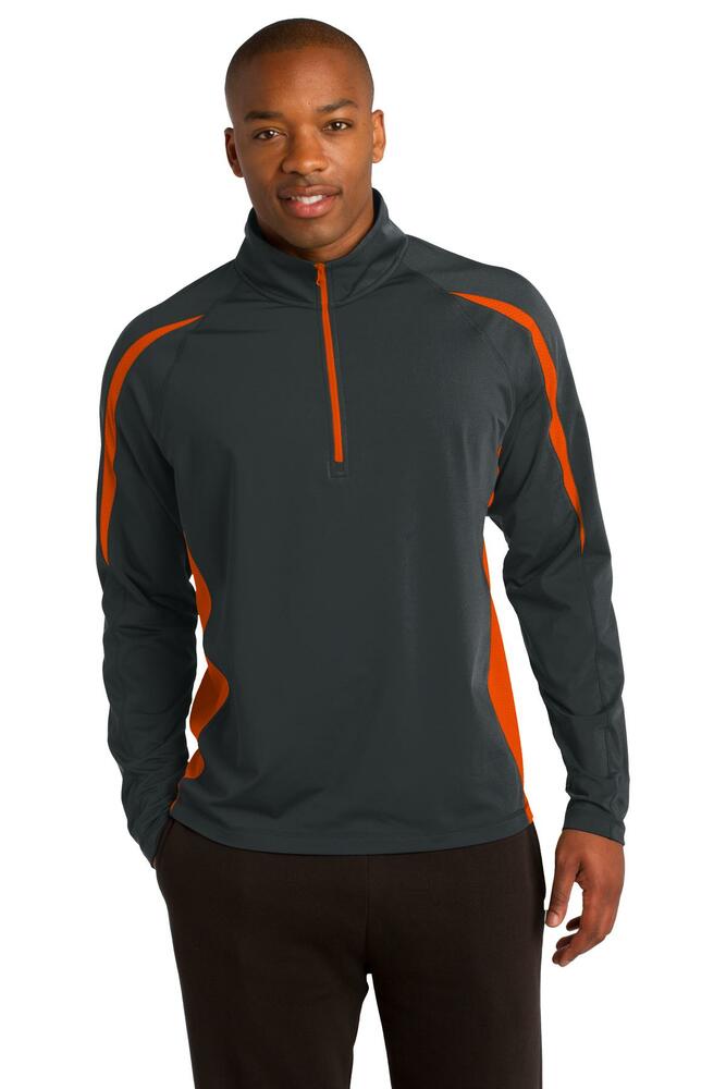 Sport-Tek ST851 Sport-Wick ® Stretch 1/2-Zip Colorblock Pullover Front Fullsize"