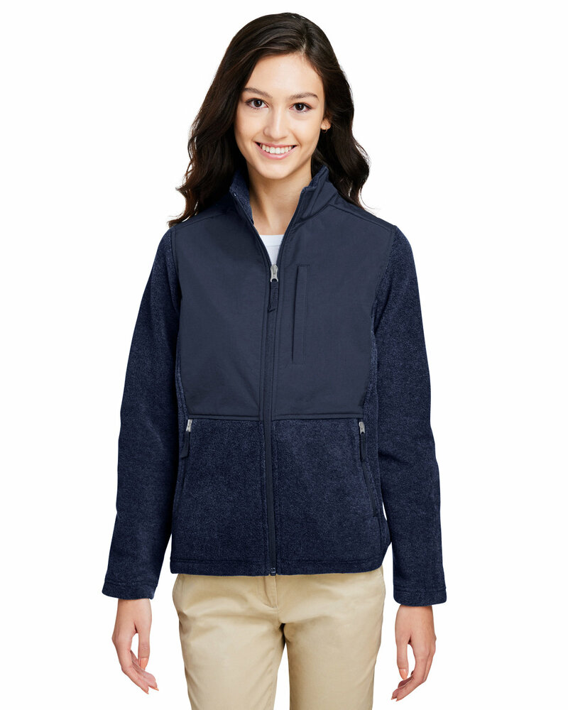 core365 ce890w ladies' journey summit hybrid full-zip Front Fullsize