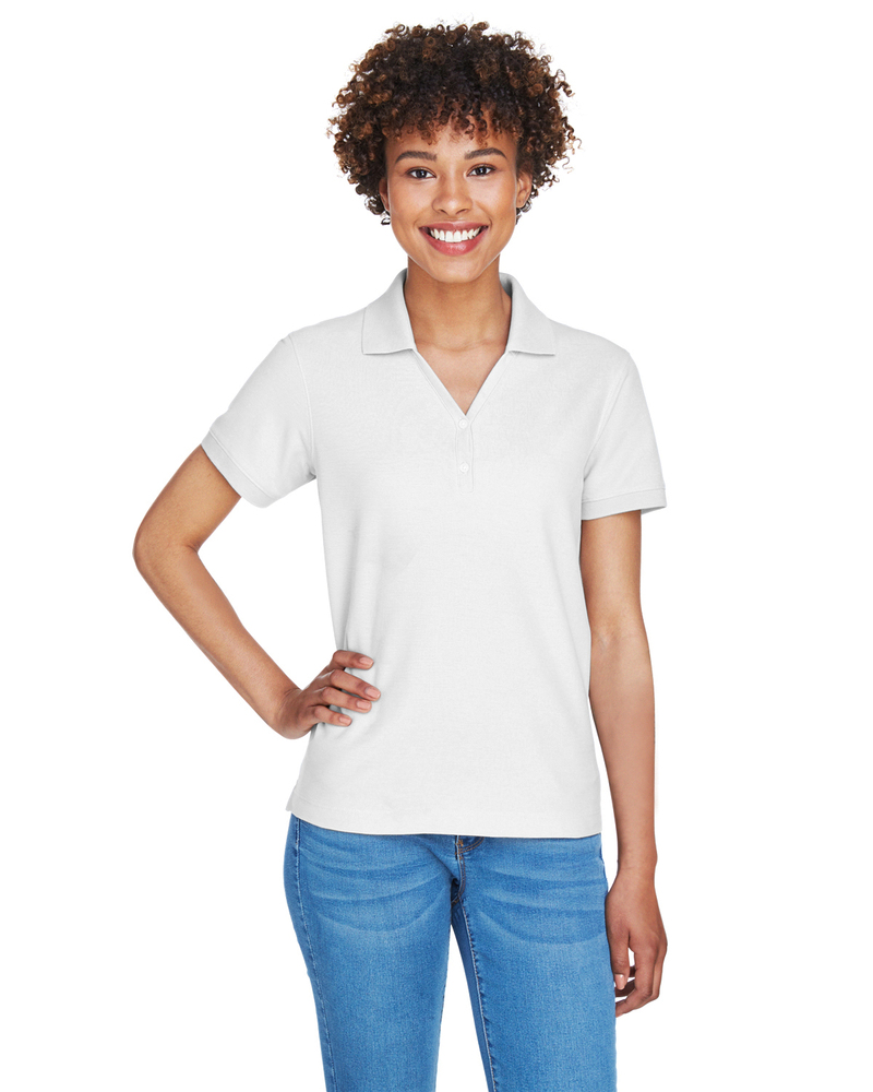 Devon & Jones D100W Ladies' Pima Piqué Y-Collar Polo Front Fullsize"