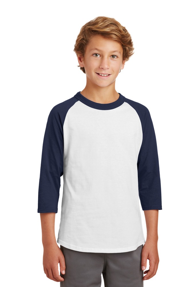 Sport-Tek YT200 Youth Colorblock Raglan Jersey Front Fullsize"