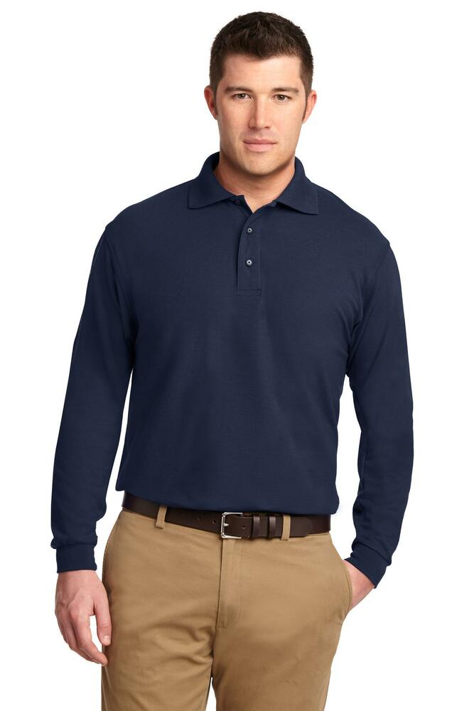 port authority k500ls silk touch™ long sleeve polo Front Fullsize
