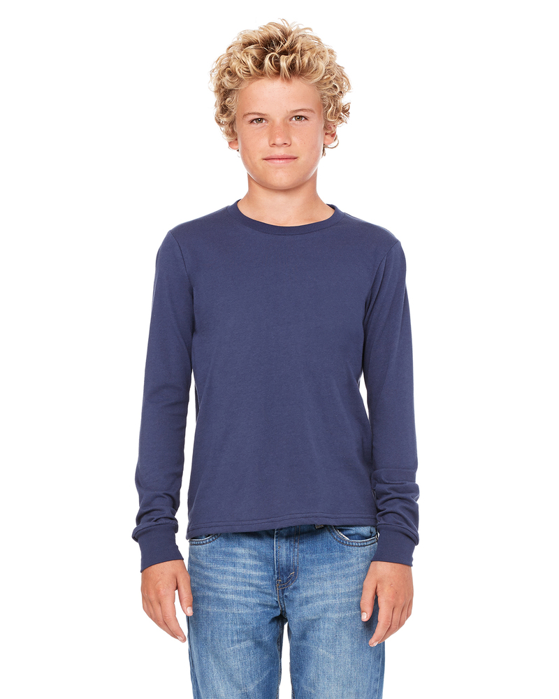 Bella + Canvas 3501Y Youth Jersey Long-Sleeve T-Shirt Front Fullsize"