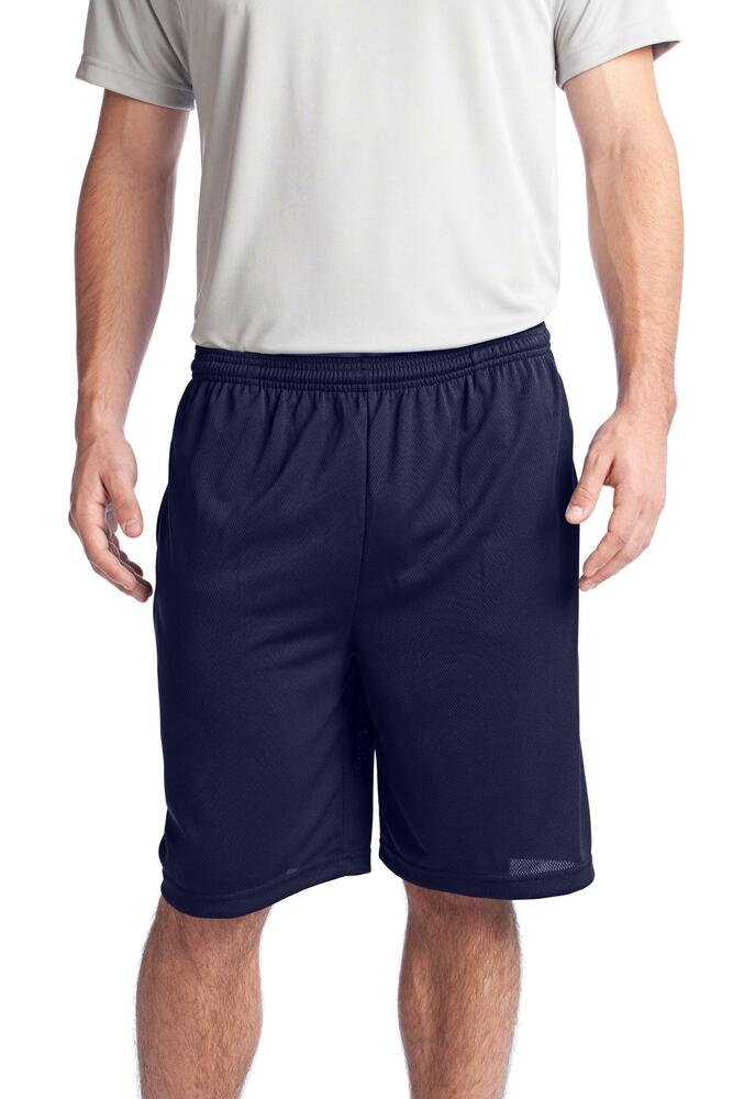 sport-tek st312 posicharge ® tough mesh pocket short Front Fullsize