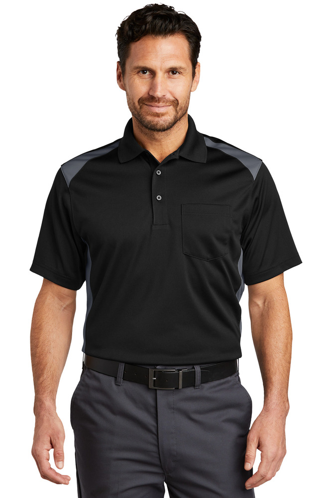 CornerStone CS416 | Select Snag-Proof Two Way Colorblock Pocket Polo ...