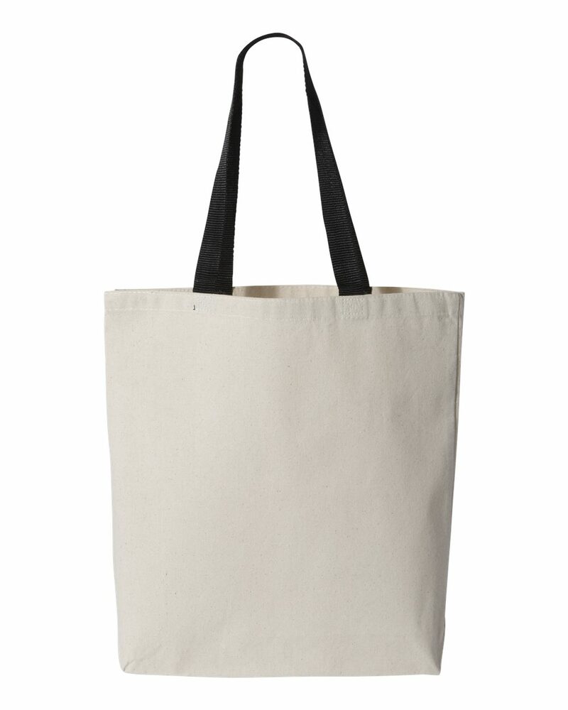 Q-Tees Q4400 | 11L Canvas Tote with Contrast-Color Handles | ShirtSpace