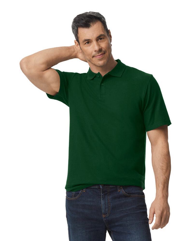 Gildan 64800 Men's Softstyle Double Pique Polo Front Fullsize"